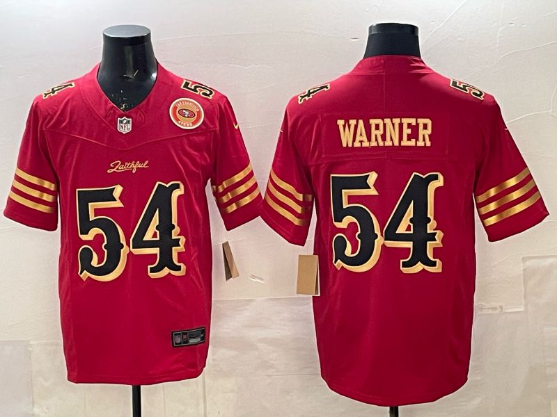 Men 2025 Nike San Francisco 49ers #54 Warner Red gold 5th generation Limited NFL Jersey 0069->chicago cubs->MLB Jersey